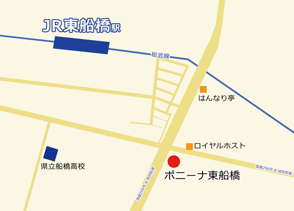ポニーナ東船橋地図